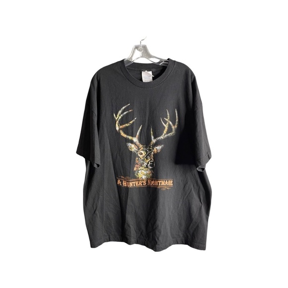 Vintage Deer “A Hunters Nightmare” men black Camo graphic t-shirt size 2XL - Picture 2 of 7